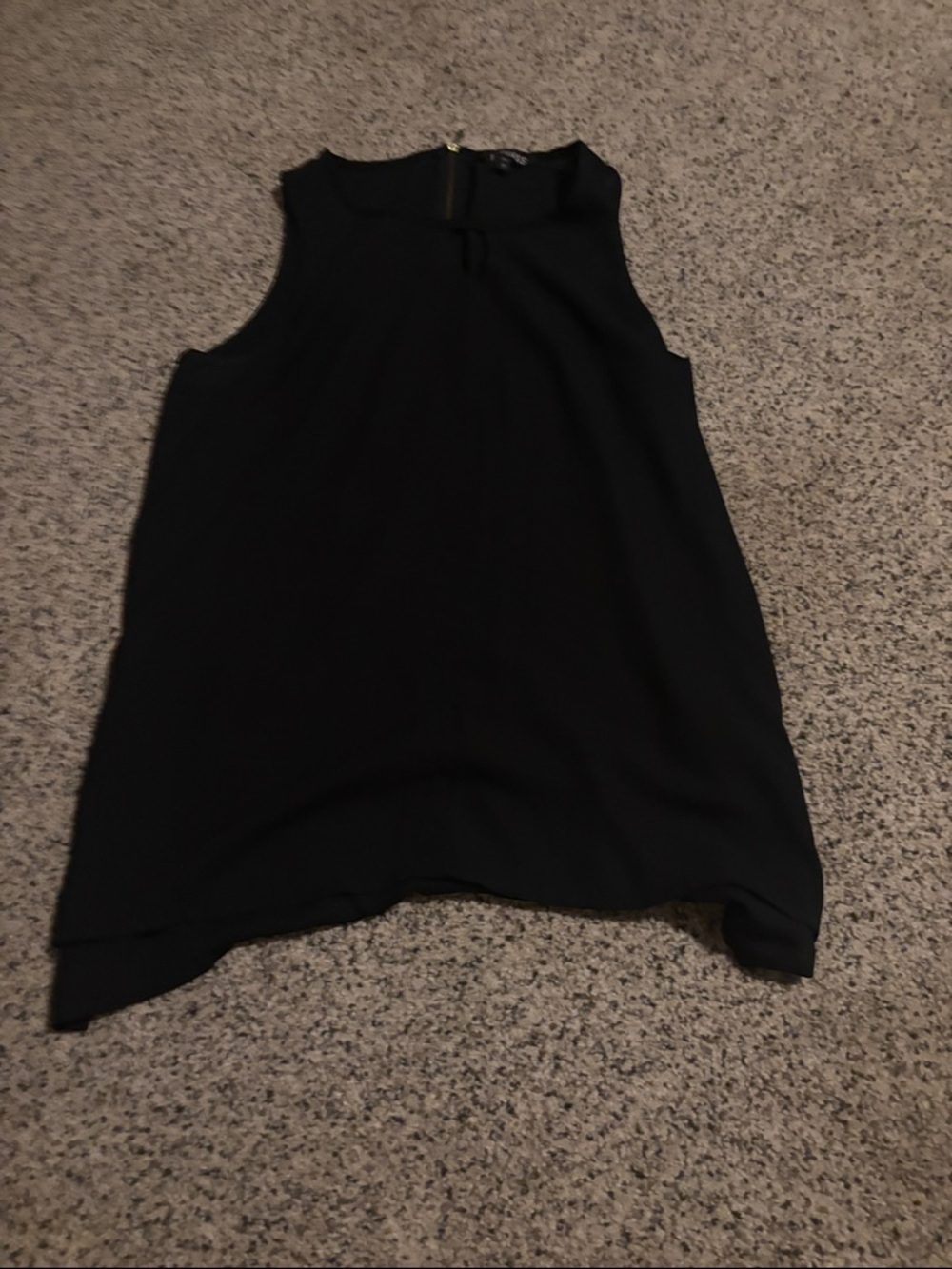 Express Black Sleeveless Mock Neck Top with Exposed Zip